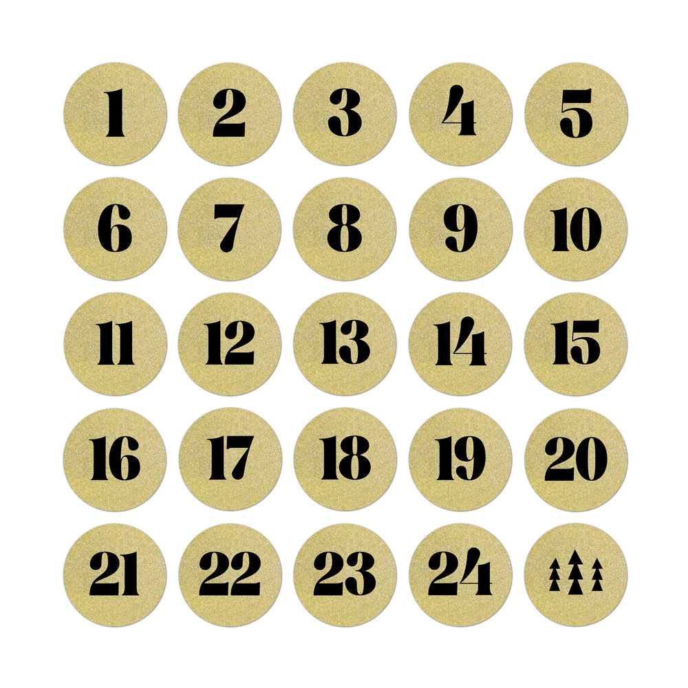 Advent Stickers | Goud | 25 stuks