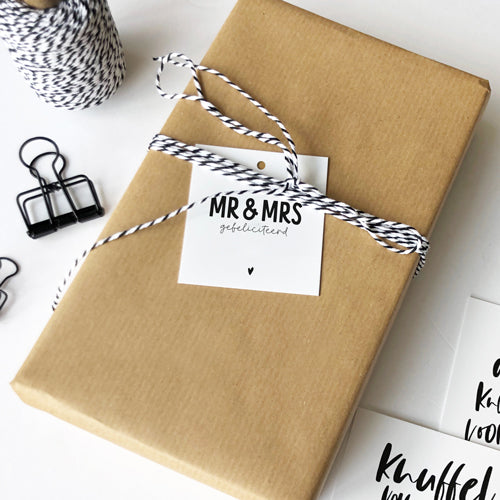 Cadeaulabel | Mr & Mrs, gefeliciteerd
