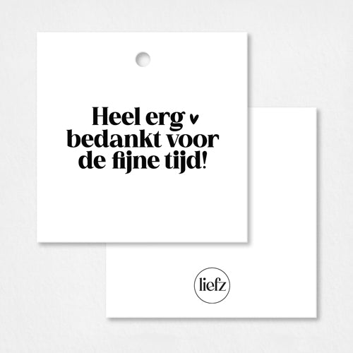 Cadeaulabel | Bedankt voor de fijne tijd