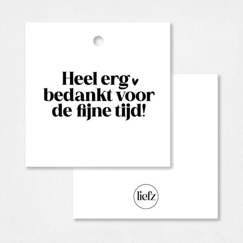 Cadeaulabel | Bedankt voor de fijne tijd
