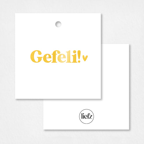 Cadeaulabel | Gefeli! | Goudfolie