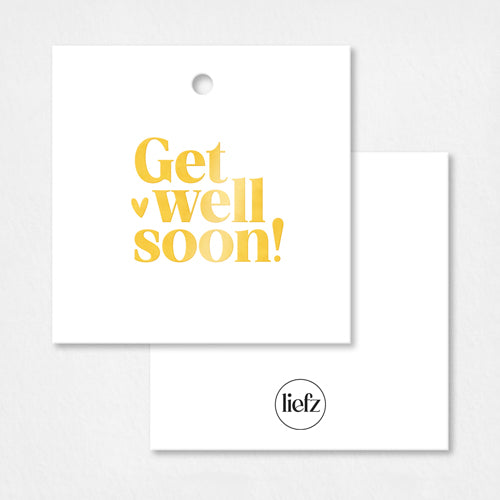Cadeaulabel | Get well soon | Goudfolie