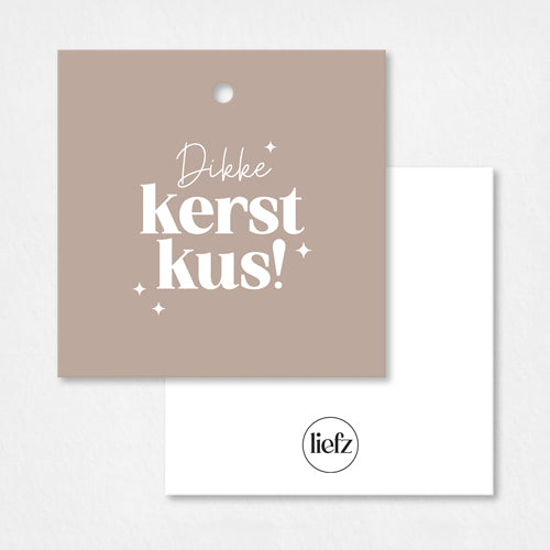 Cadeaulabel Kerst | Dikke kerstkus