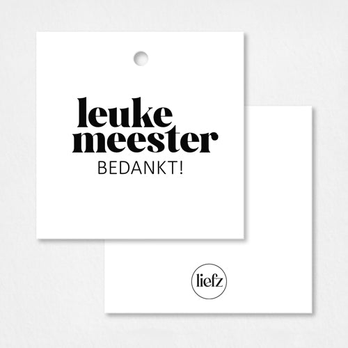 Cadeaulabel | Leuke meester bedankt