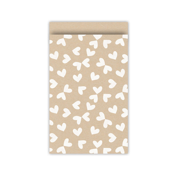 Cadeauzakjes | Hartjes | Kraft | 12 x 19 cm | 5 stuks