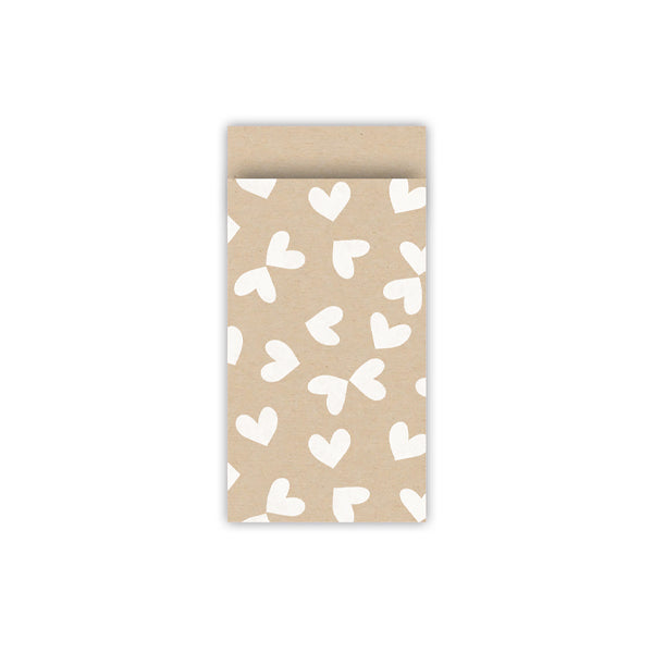 Cadeauzakjes | Hartjes | Wit | 7 x 13 cm | 5 stuks