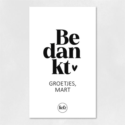 Fles etiket op maat | Bedankt + naam