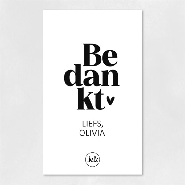 Fles etiket op maat | Bedankt + naam