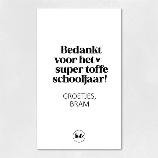 Fles etiket op maat | Bedankt voor het toffe schooljaar