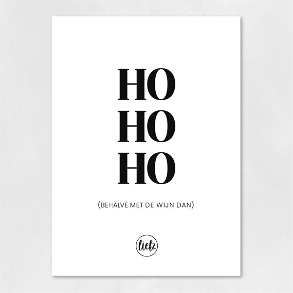 Fles etiket Kerst | Ho Ho Ho behalve de wijn