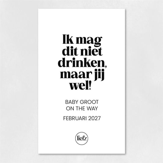 Fles etiket op maat | Ik mag dit niet drinken