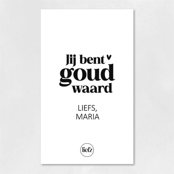 Fles etiket op maat | Jij bent goud waard + naam