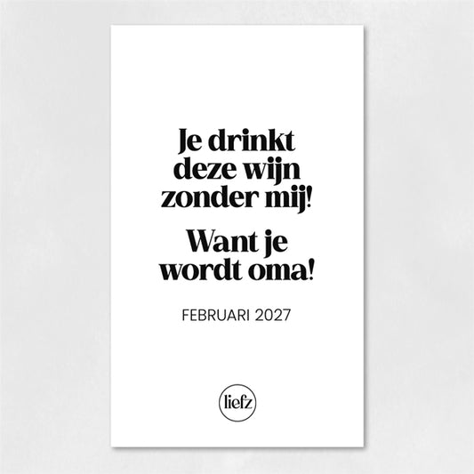 Fles etiket op maat | Je wordt oma