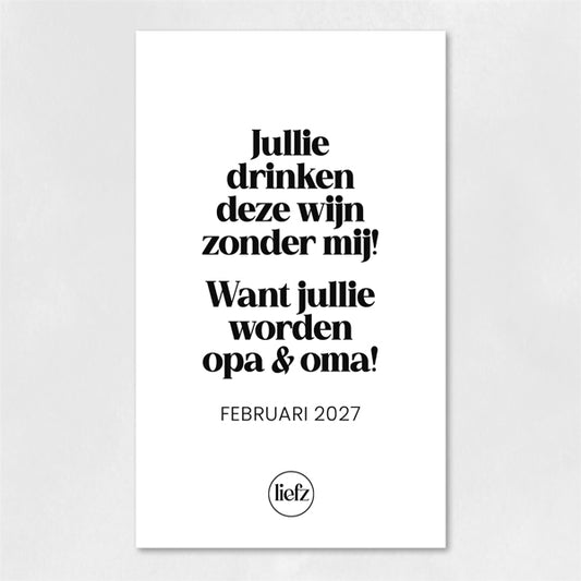 Fles etiket op maat | Jullie worden opa & oma
