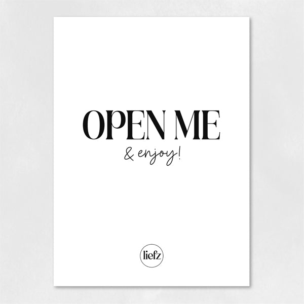 Fles etiket | Open me & enjoy