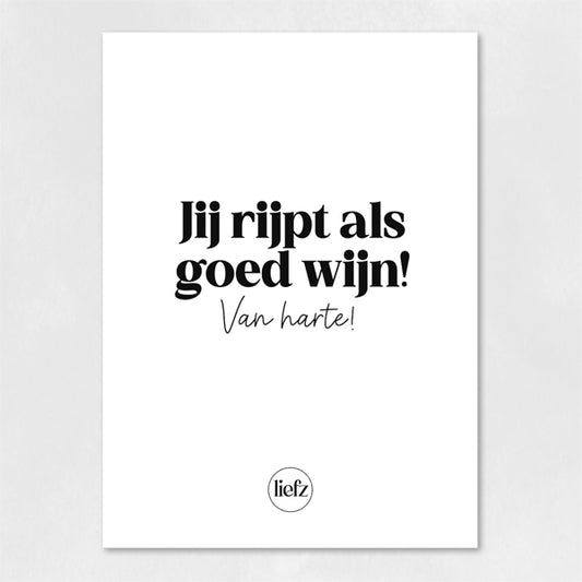 Fles etiket | Jij rijpt als goede wijn