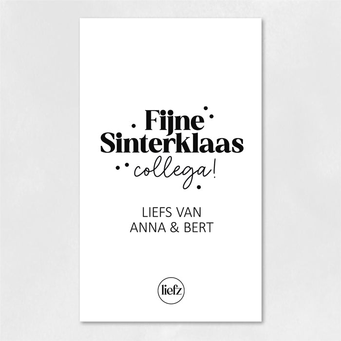 Fles etiket op maat | Fijne Sinterklaas collega + naam