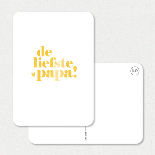 Kaart | De liefste papa | Goudfolie