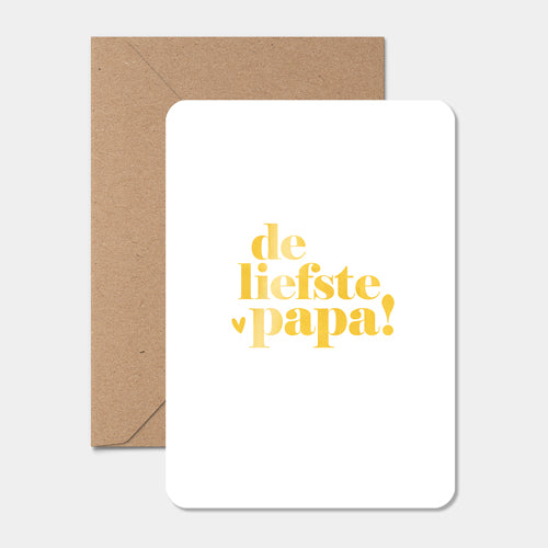 Kaart | De liefste papa | Goudfolie