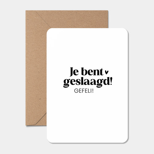Kaart | Je bent geslaagd! Gefeli!