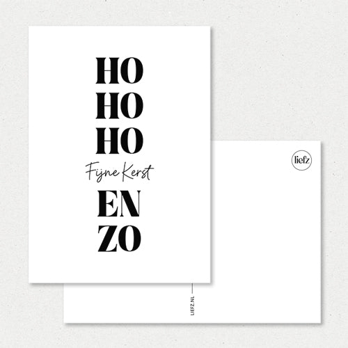 Kerstkaart | Ho Ho Ho Fijne Kerst en zo