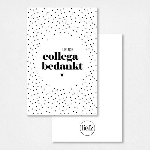 Mini kaartje | Leuke collega bedankt | Dots