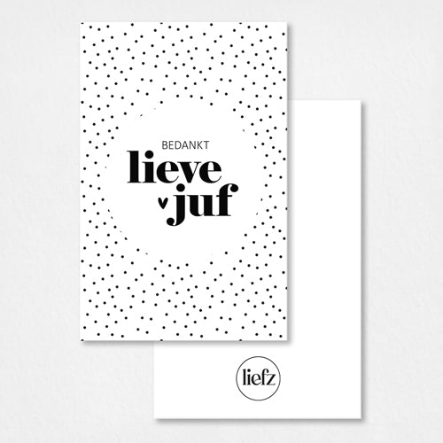 Mini kaartje | Bedankt lieve juf