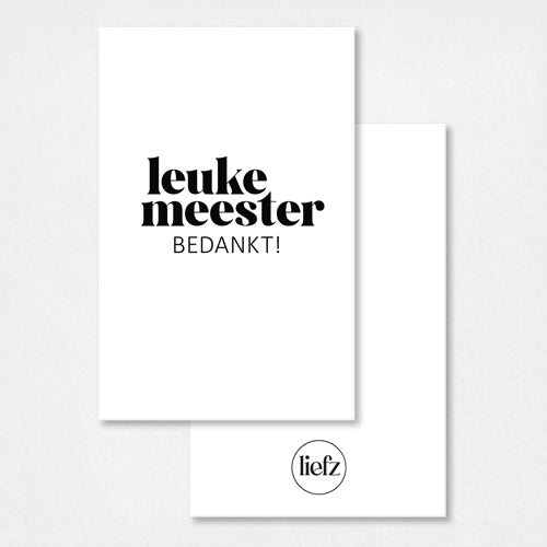 Mini kaartje | Leuke meester bedankt