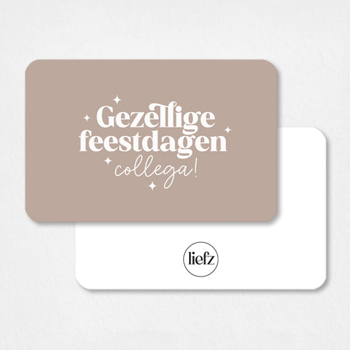 Mini kaartje Kerst | Gezellige feestdagen collega