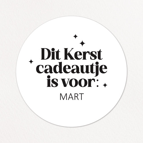 Stickers op maat | Kerst | Dit Kerstcadeautje is voor + naam | 10 stuks