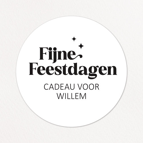 Stickers op maat | Kerst | Fijne feestdagen + naam | 10 stuks