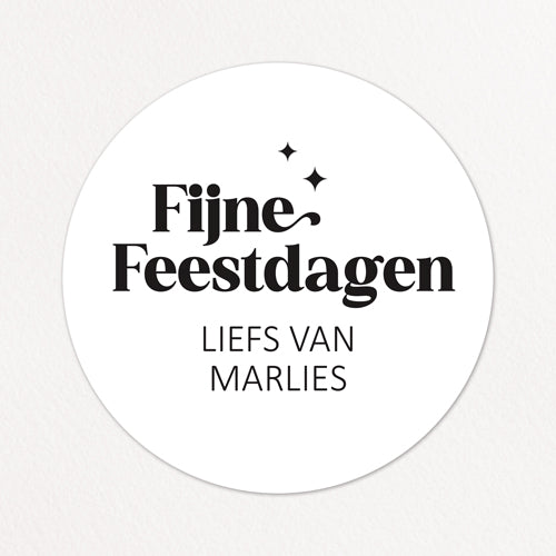 Stickers op maat | Kerst | Fijne feestdagen + naam | 10 stuks