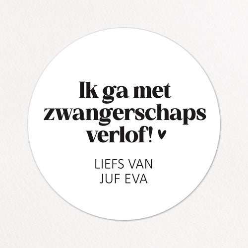 Stickers op maat | Met zwangerschapsverlof + naam | 10 stuks