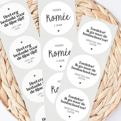 Stickers op maat | Het was SPEKtakulair + naam | 10 stuks