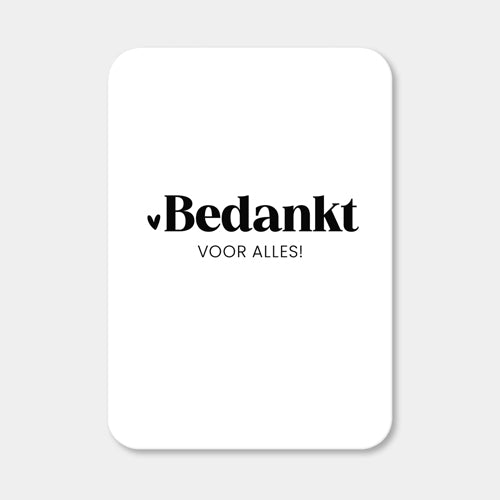 Midi kaart | Bedankt voor alles