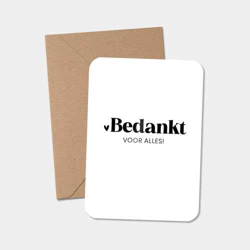 Midi kaart | Bedankt voor alles