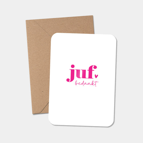 Midi kaart | Juf bedankt