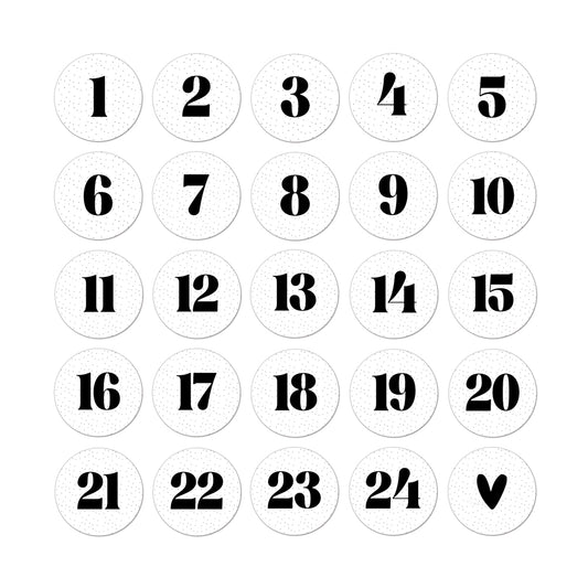 aftelsticker 1 tot 24