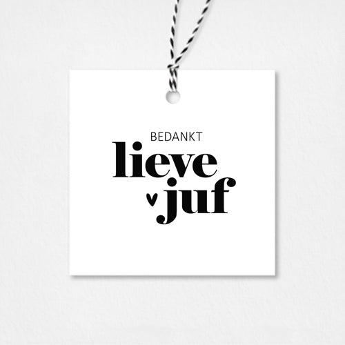 Cadeaulabel | Bedankt lieve juf