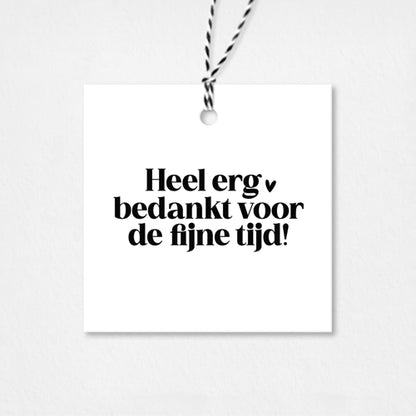 Cadeaulabel | Bedankt voor de fijne tijd