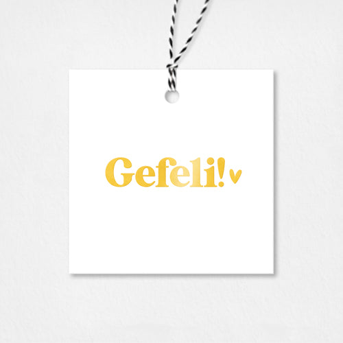 Cadeaulabel | Gefeli! | Goudfolie