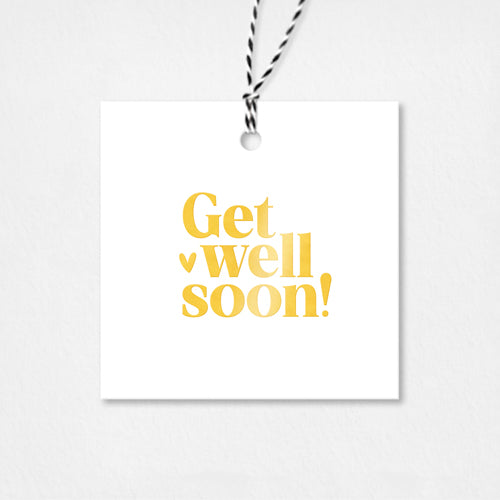 Cadeaulabel | Get well soon | Goudfolie