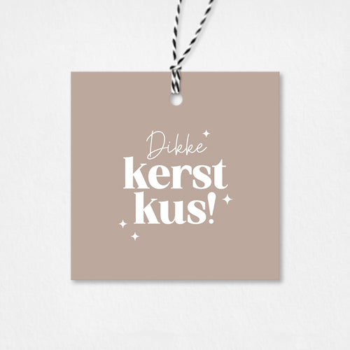 Cadeaulabel Kerst | Dikke kerstkus