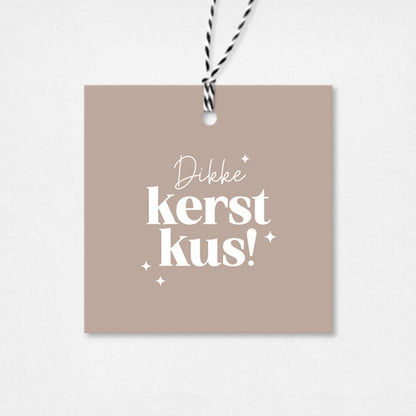 Cadeaulabel Kerst | Dikke kerstkus