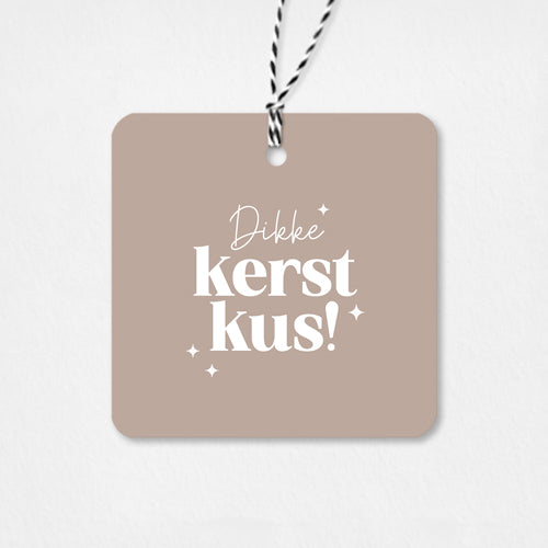 Cadeaulabel Kerst | Dikke kerstkus