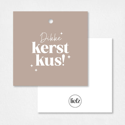 Cadeaulabel Kerst | Dikke kerstkus