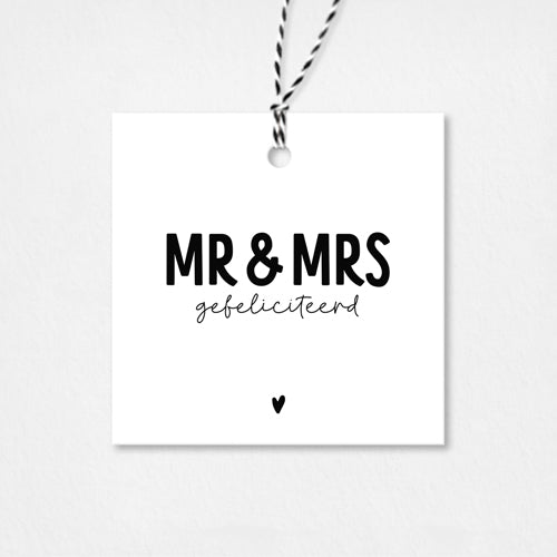 Cadeaulabel | Mr & Mrs, gefeliciteerd