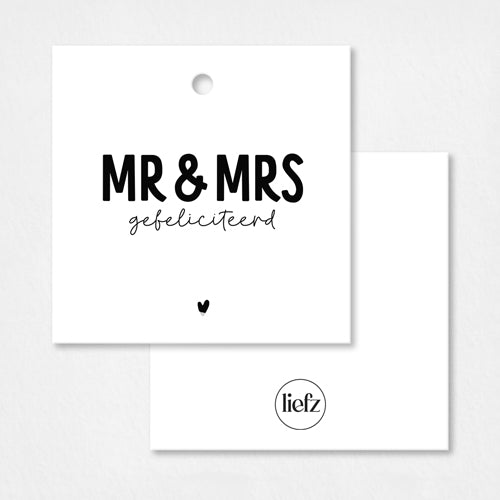 Cadeaulabel | Mr & Mrs, gefeliciteerd