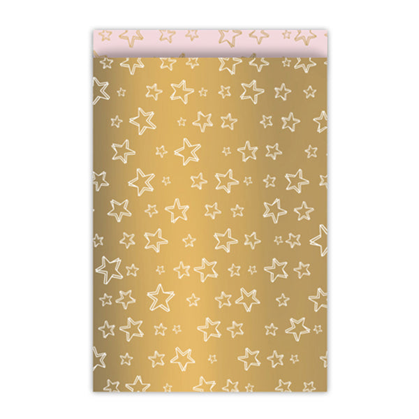 Cadeauzakjes | Stars | Goud | 17 x 25 cm | 5 stuks