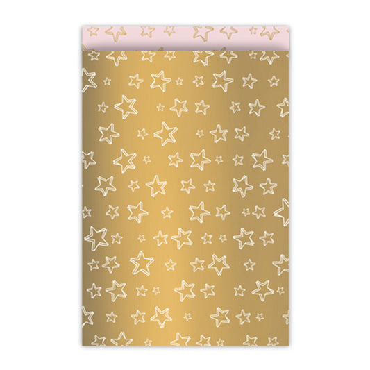 Cadeauzakjes | Stars | Goud | 17 x 25 cm | 5 stuks